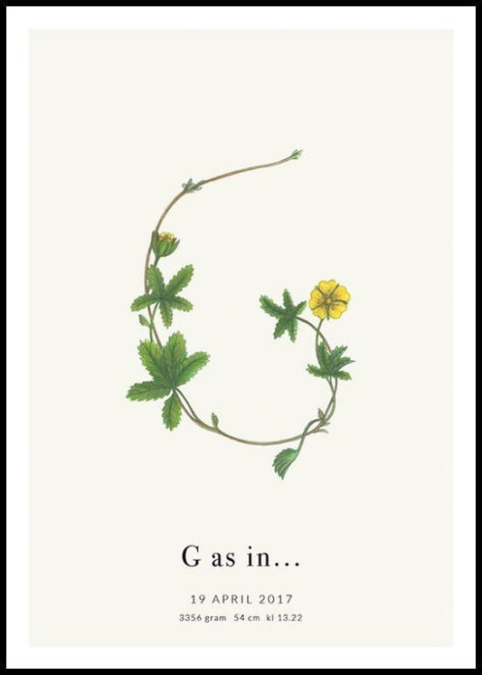 Botanic Letter G Personal Poster