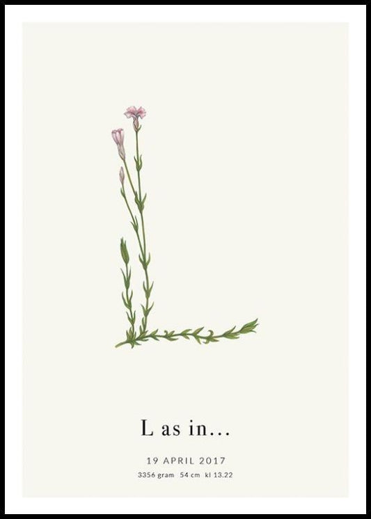 Botanic Letter L Personal Poster