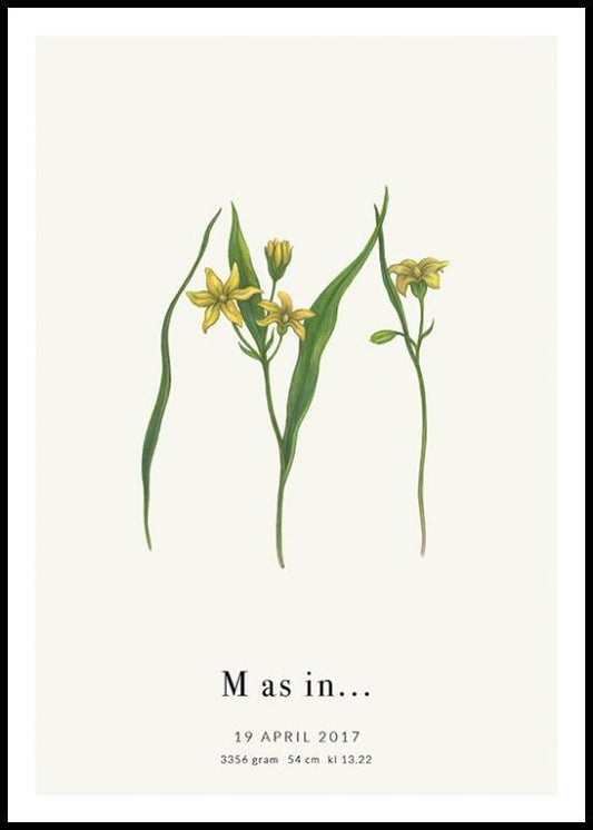 Botanic Letter M Personal Poster