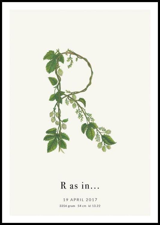 Botanic Letter R Personal Poster