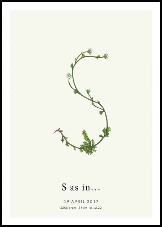 Botanic Letter S Personal Poster
