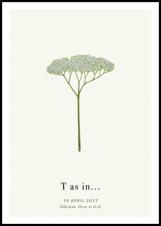 Botanic Letter T Personal Poster