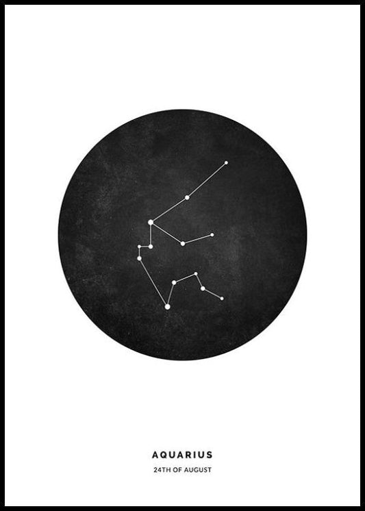 Star Sign Black Aquarius Personal Poster