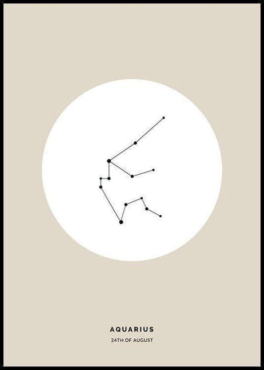 Star Sign Beige Aquarius Personal Poster