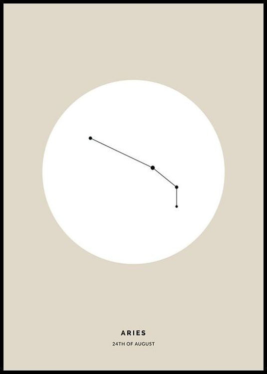 Star Sign Beige Aries Personal Poster