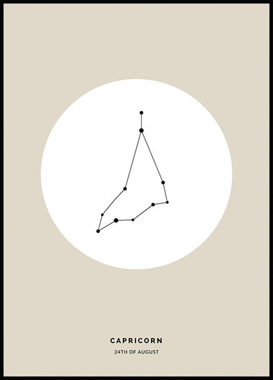 Star Sign Beige Capricorn Personal Poster