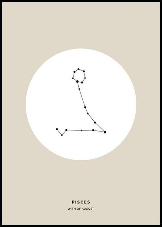 Star Sign Beige Pisces Personal Poster