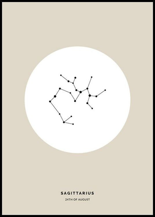 Star Sign Beige Sagittarius Personal Poster