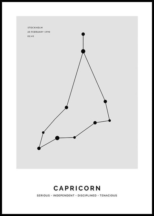 Constellation Grey Capricorn Personal Poster