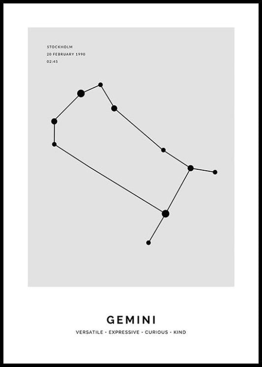Constellation Grey Gemini Personal Poster