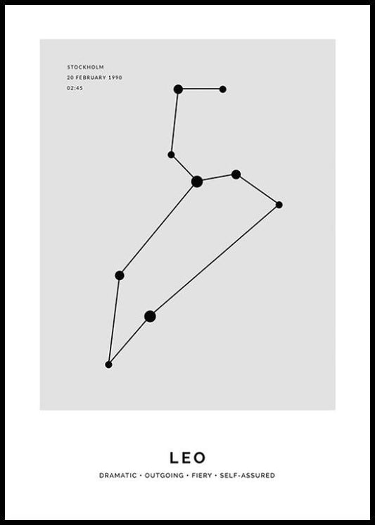 Constellation Grey Leo Personal Poster
