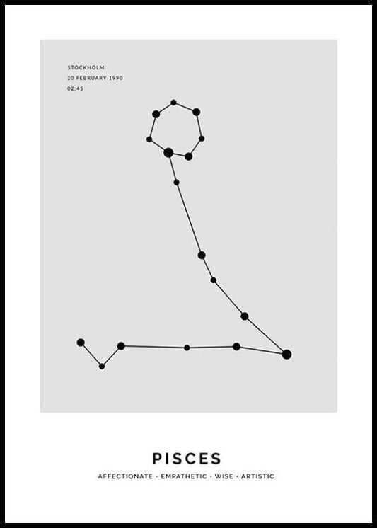 Constellation Grey Pisces Personal Poster