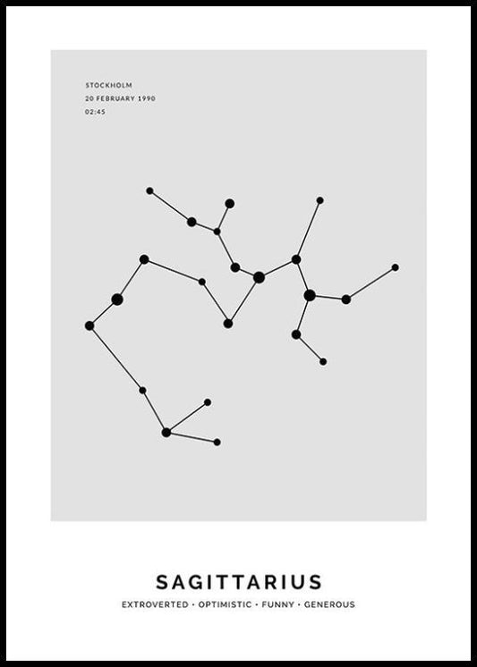 Constellation Grey Sagittarius Personal Poster