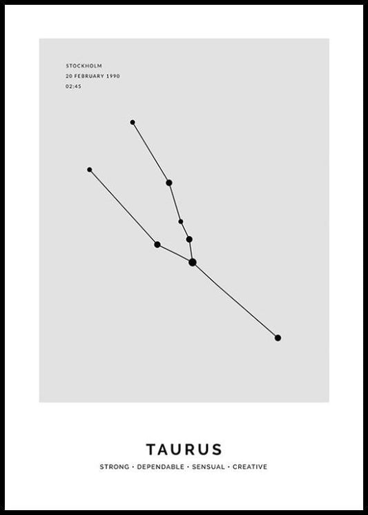 Constellation Grey Taurus Personal Poster