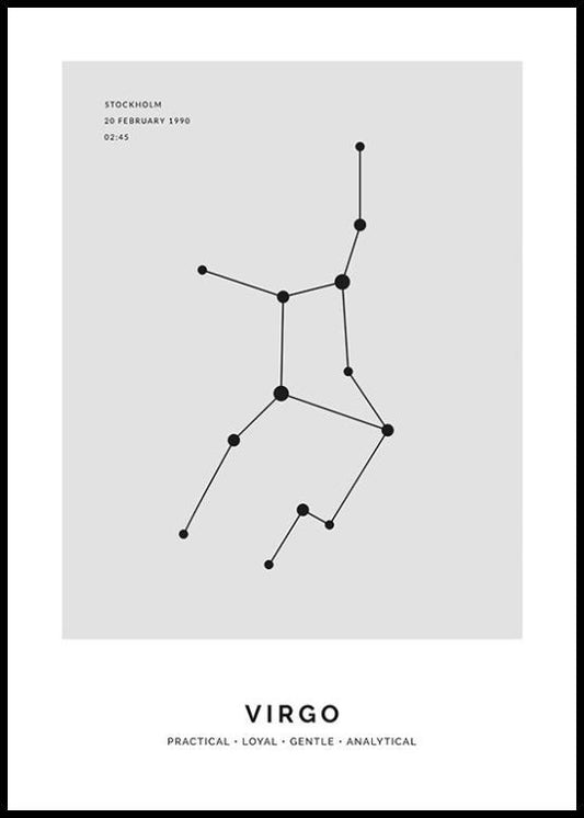 Constellation Grey Virgo Personal Poster