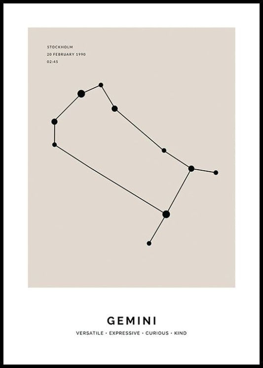 Constellation Beige Gemini Personal Poster