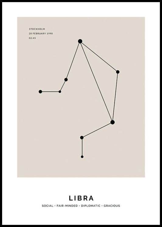 Constellation Beige Libra Personal Poster