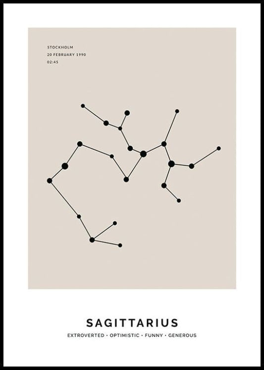 Constellation Beige Sagittarius Personal Poster