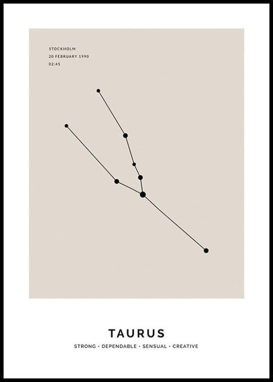 Constellation Beige Taurus Personal Poster