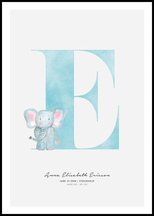 Kids Letter E Personal Poster