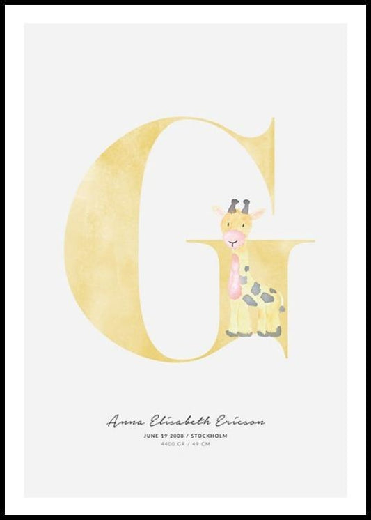Kids Letter G Personal Poster