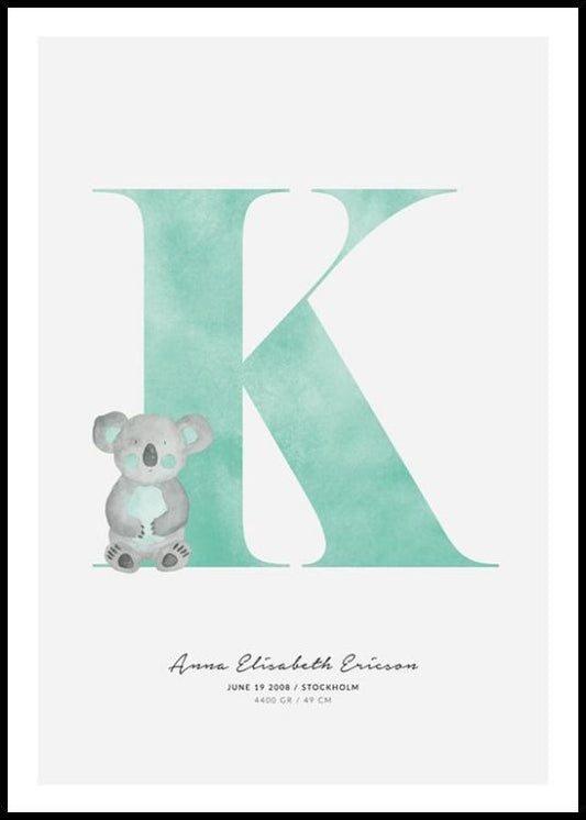 Kids Letter K Personal Poster