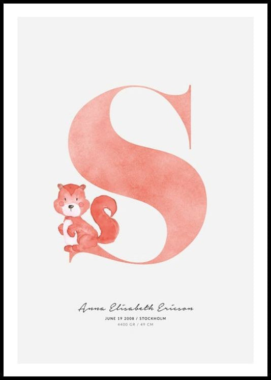 Kids Letter S Personal Poster