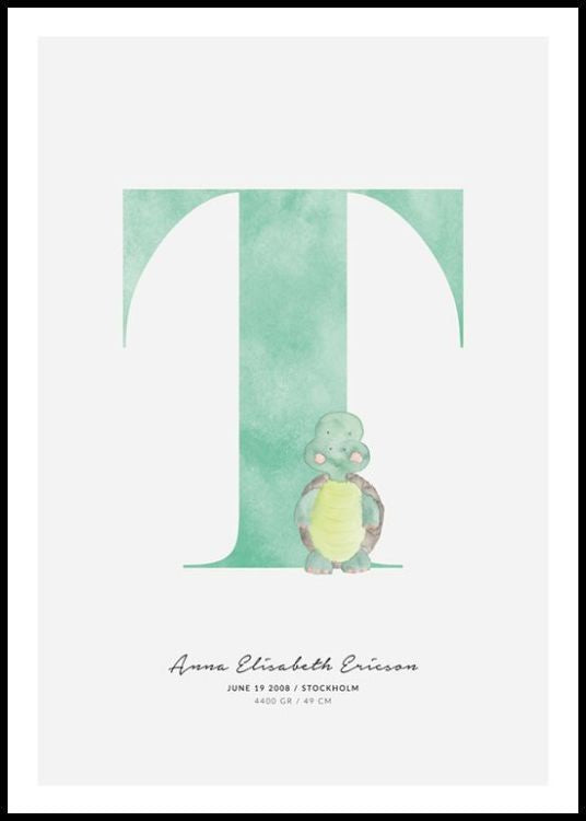 Kids Letter T Personal Poster