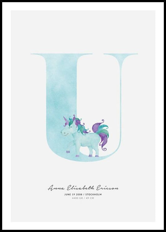 Kids Letter U Personal Poster