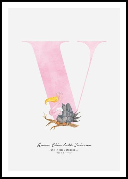 Kids Letter V Personal Poster