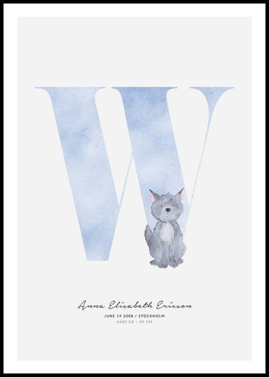 Kids Letter W Personal Poster