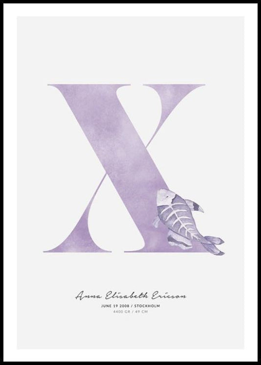 Kids Letter X Personal Poster