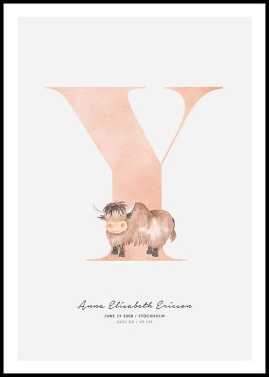 Kids Letter Y Personal Poster