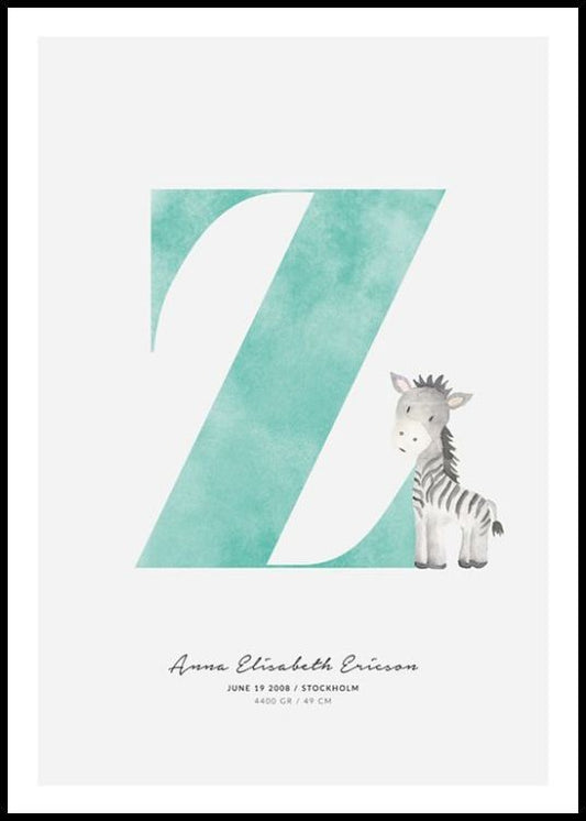 Kids Letter Z Personal Poster