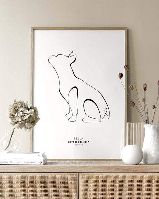 Watercolor my dog french bulldog personal poster for nursery and home wall decor.