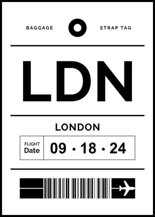 Baggage Tag No1 White Personal Poster