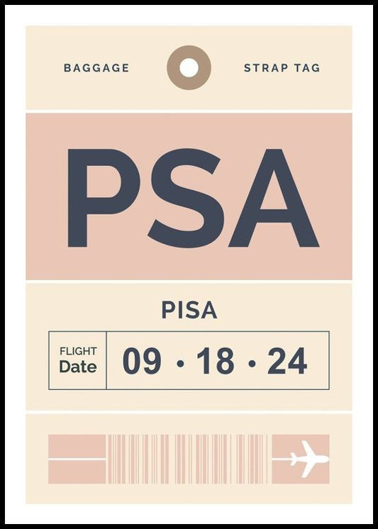 Baggage Tag No1 Pink Personal Poster