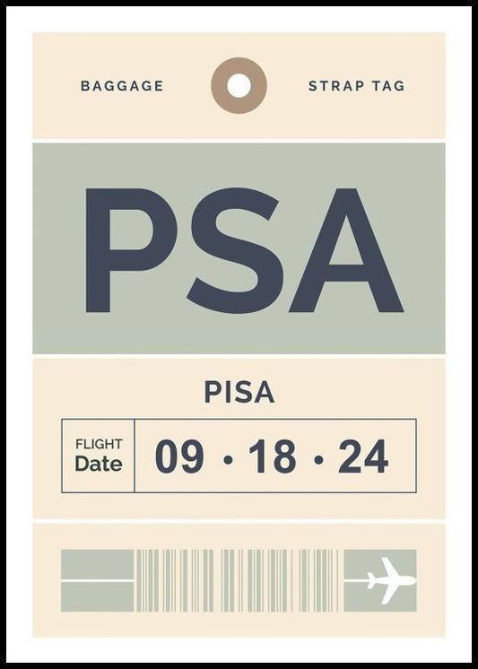 Baggage Tag No1 Green Personal Poster