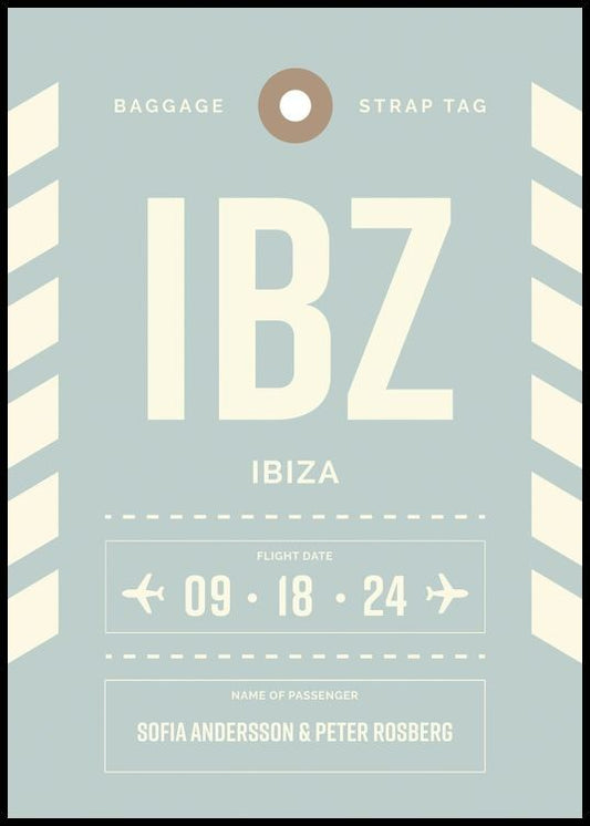 Baggage Tag No2 Blue Personal Poster