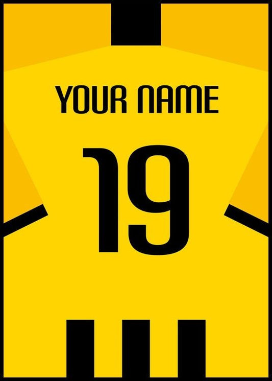 Watercolor football shirt no7 personal poster for nursery and home wall decor.