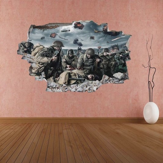 Soldier Army Military World War Wall Sticker Mural Decal Print Art Kids Bedroom