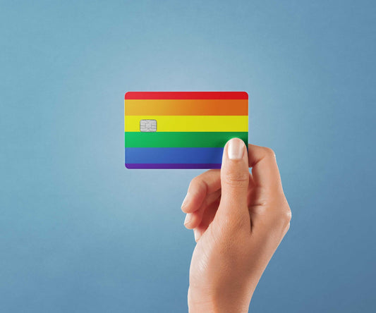 Watercolor pride design | credit card sticker | small chip | credit card skin for nursery and home wall decor.