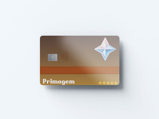 Watercolor primogem design | credit card sticker | small chip | credit card skin for nursery and home wall decor.