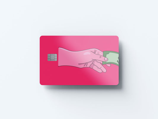 Watercolor promise cash left design | credit card sticker | small chip | credit card skin for nursery and home wall decor.