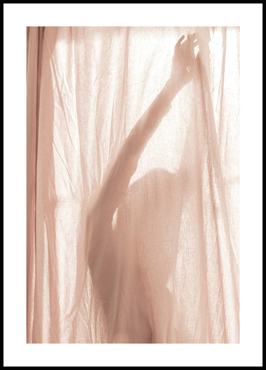 Watercolor silk silhouette poster for nursery and home wall decor.