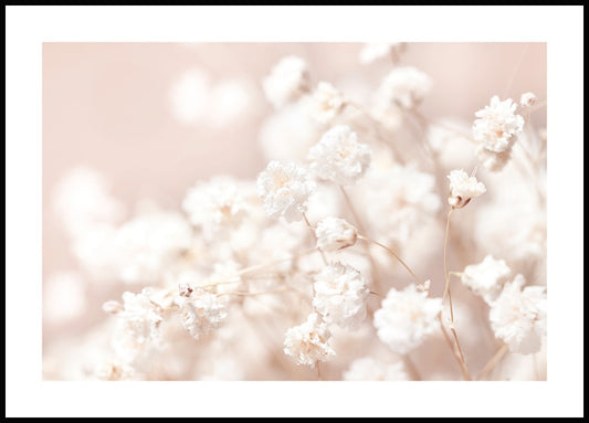Watercolor small dried flowers poster for nursery and home wall decor.