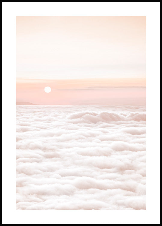 Watercolor over the clouds poster for nursery and home wall decor.