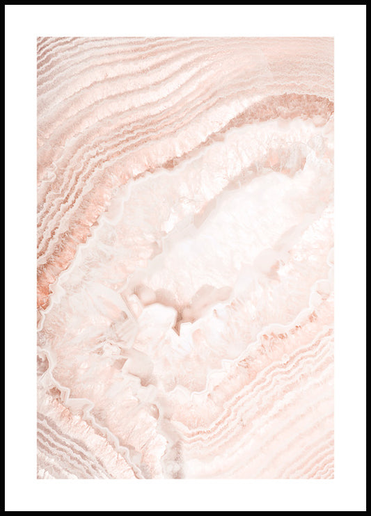 Watercolor pink agate poster for nursery and home wall decor.