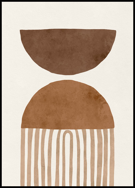 Watercolor brown arches no1 poster for nursery and home wall decor.