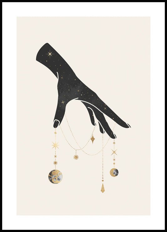 Watercolor magic hand no1 poster for nursery and home wall decor.